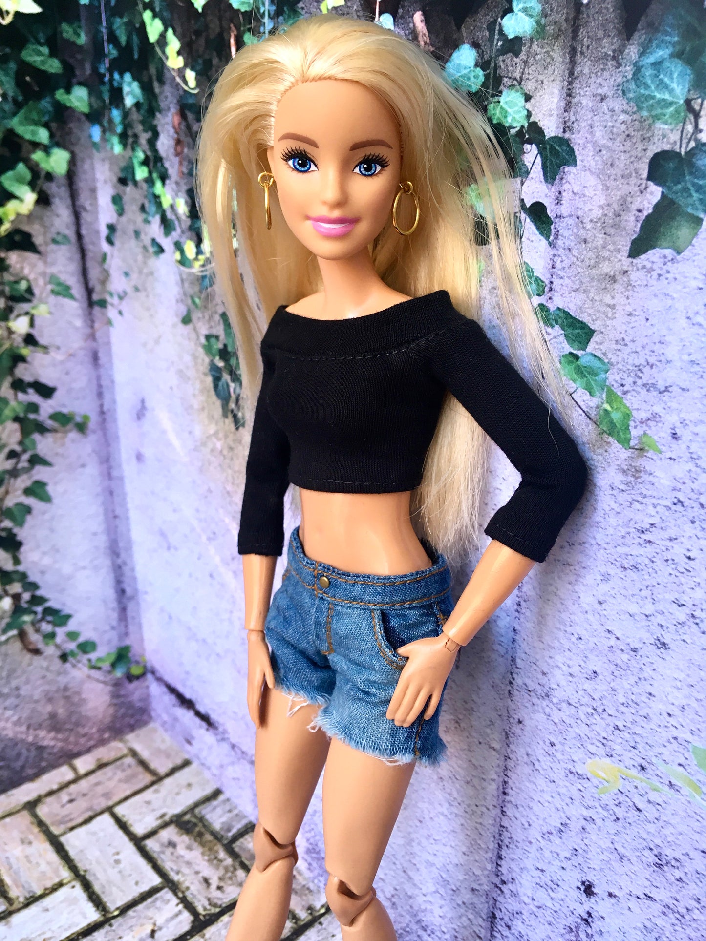 BQ-EBONY – Off-Shoulder Top for 11.5" 1/6 Scale Fashion Dolls - www.bouutique.com
