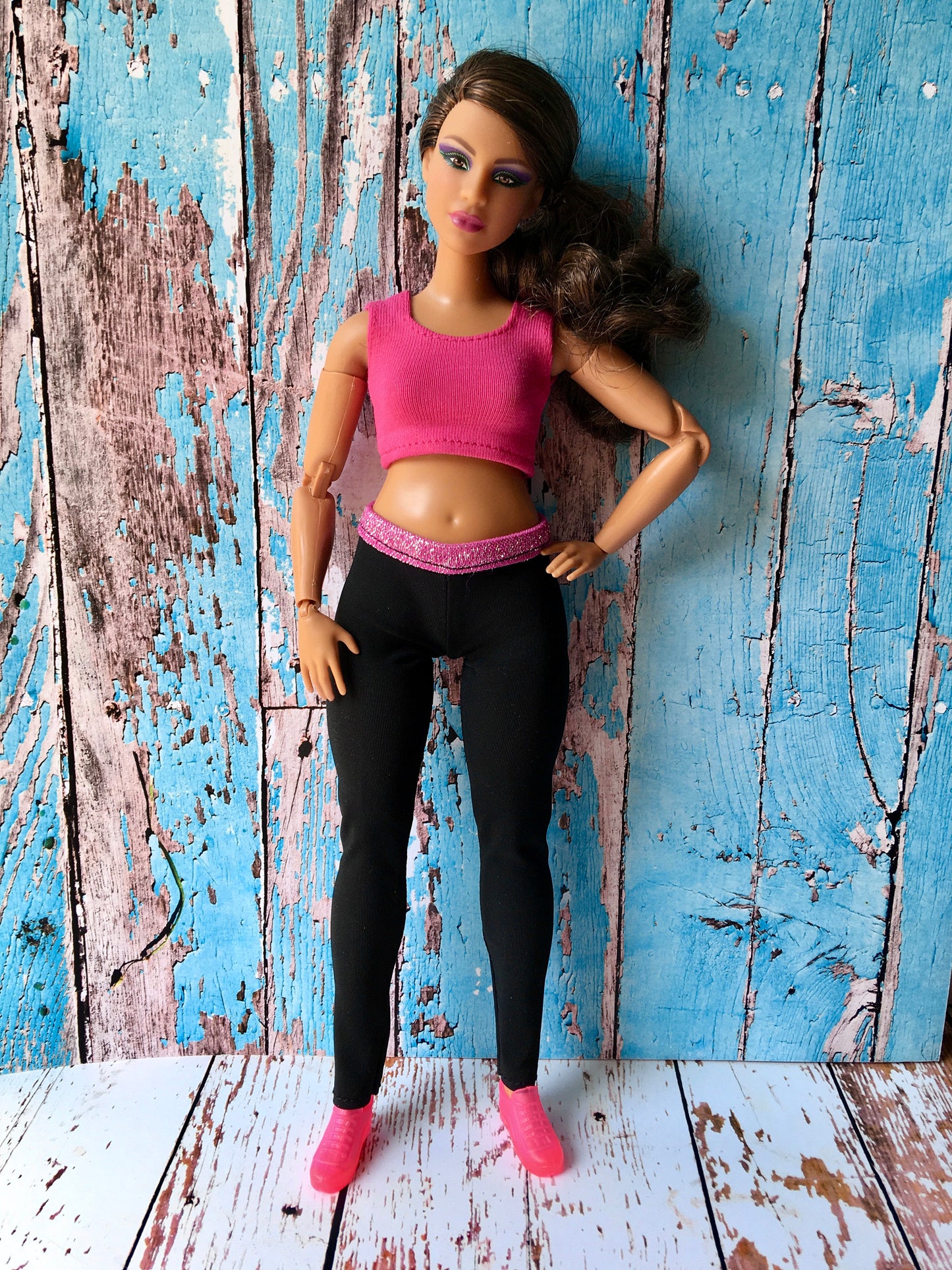 BQ-EDGE – Glitter Waistband Leggings for 11" 1/6 Scale Curvy Fashion Dolls