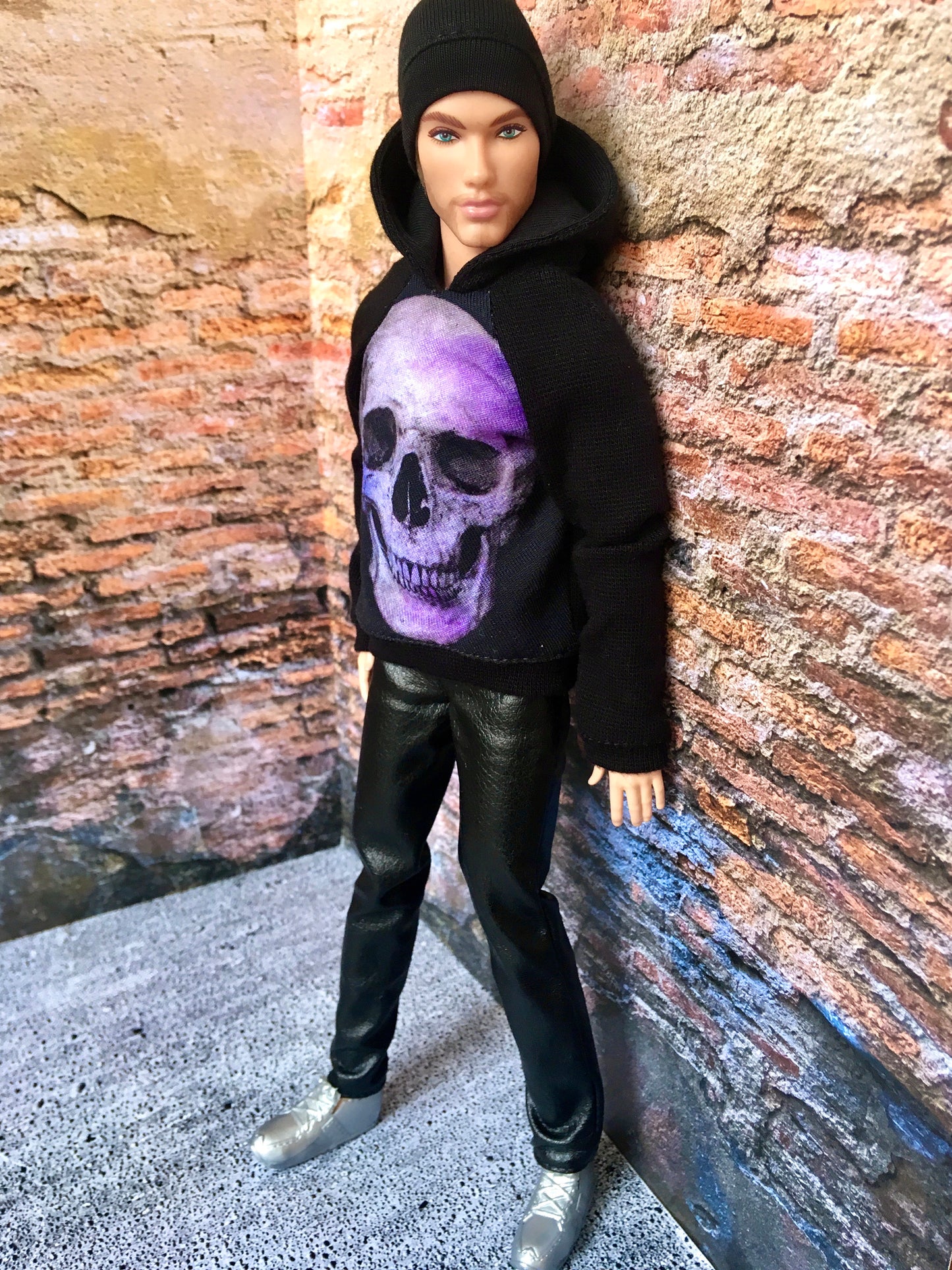 BQ-INFINITE – Skull Print Hoodie for 12" 1/6 Scale Ken Dolls