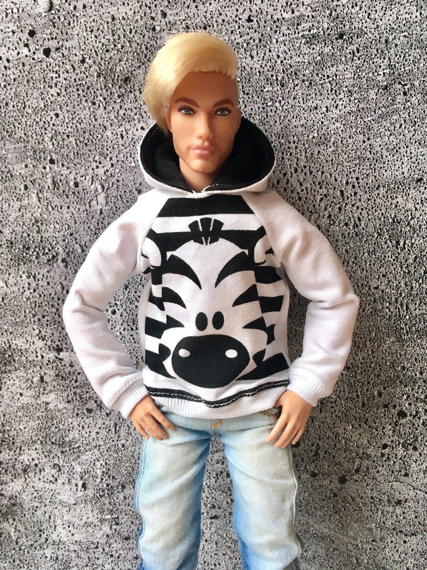BQ-INFINITE – Zebra Print Hoodie for 12" 1/6 Scale Ken Dolls - www.bouutique.com