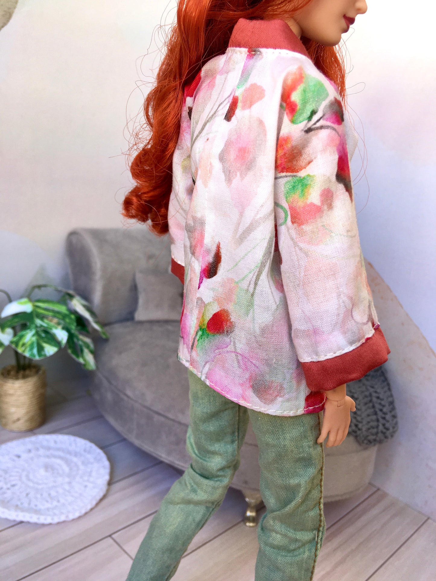 BQ-KYARA – Floral Kimono Jacket for 11.5" 1/6 Scale Fashion Dolls