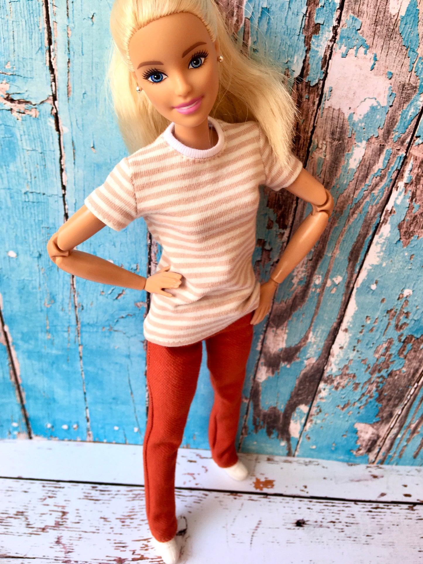 BQ-MARIN – Striped Short Sleeve T-shirt for 11.5" 1/6 Scale Fashion Dolls