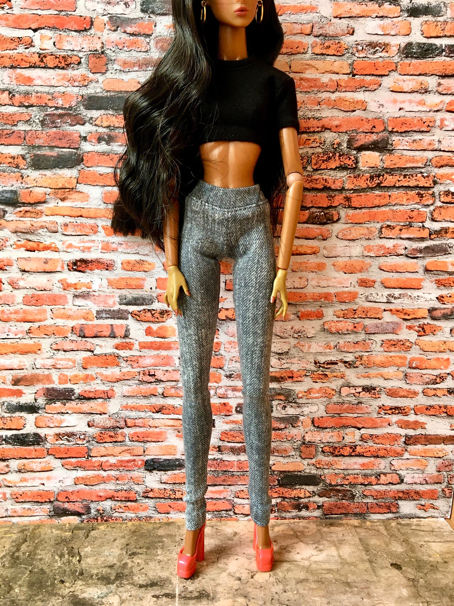 BQ-SLATE – Gray Jeggings for 12.5" 1/6 Scale Fashion Dolls - www.bouutique.com