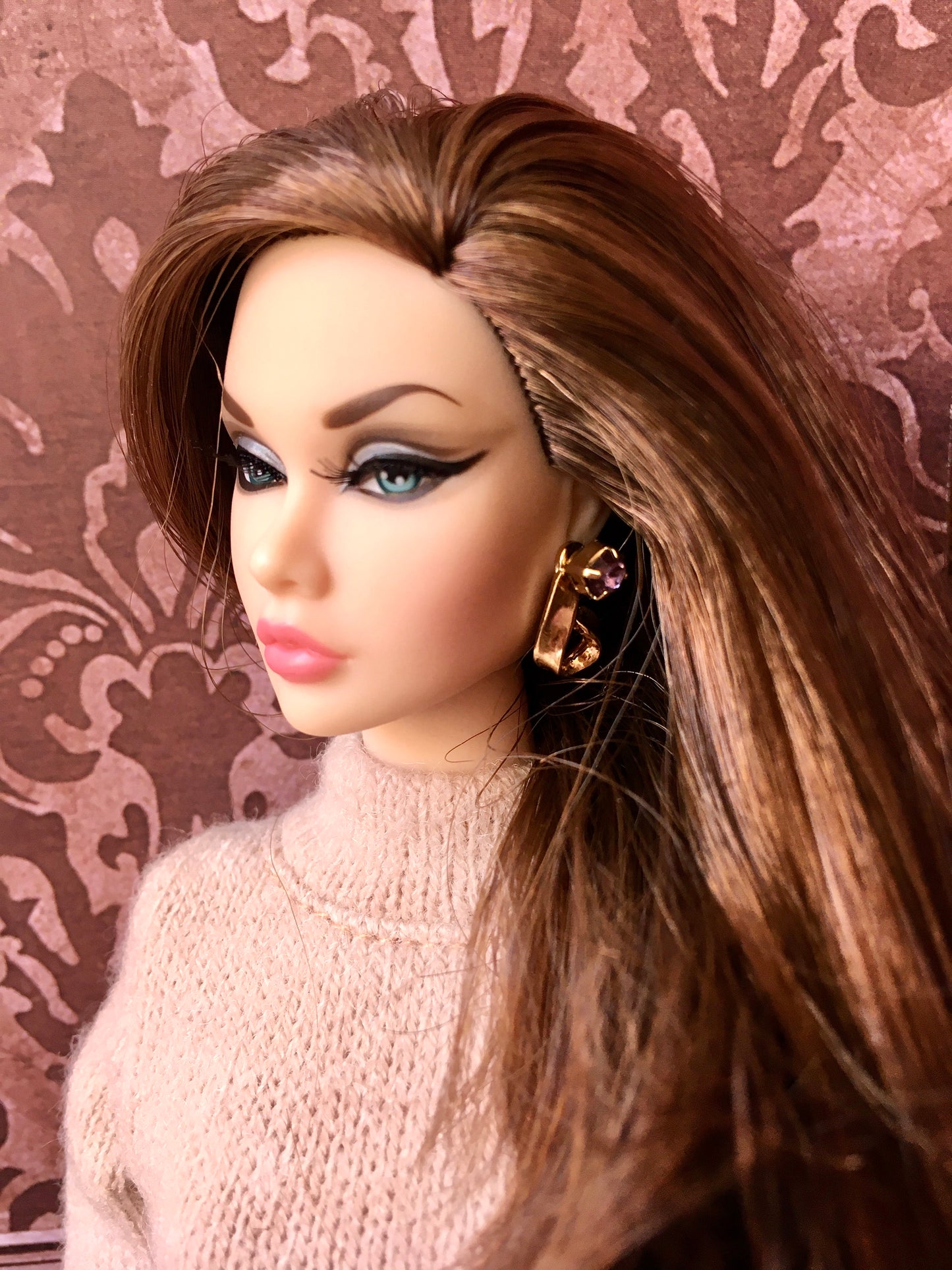 BQ-COZY – Cream Knit Turtleneck Dress for Fashion Dolls (12") - www.bouutique.com