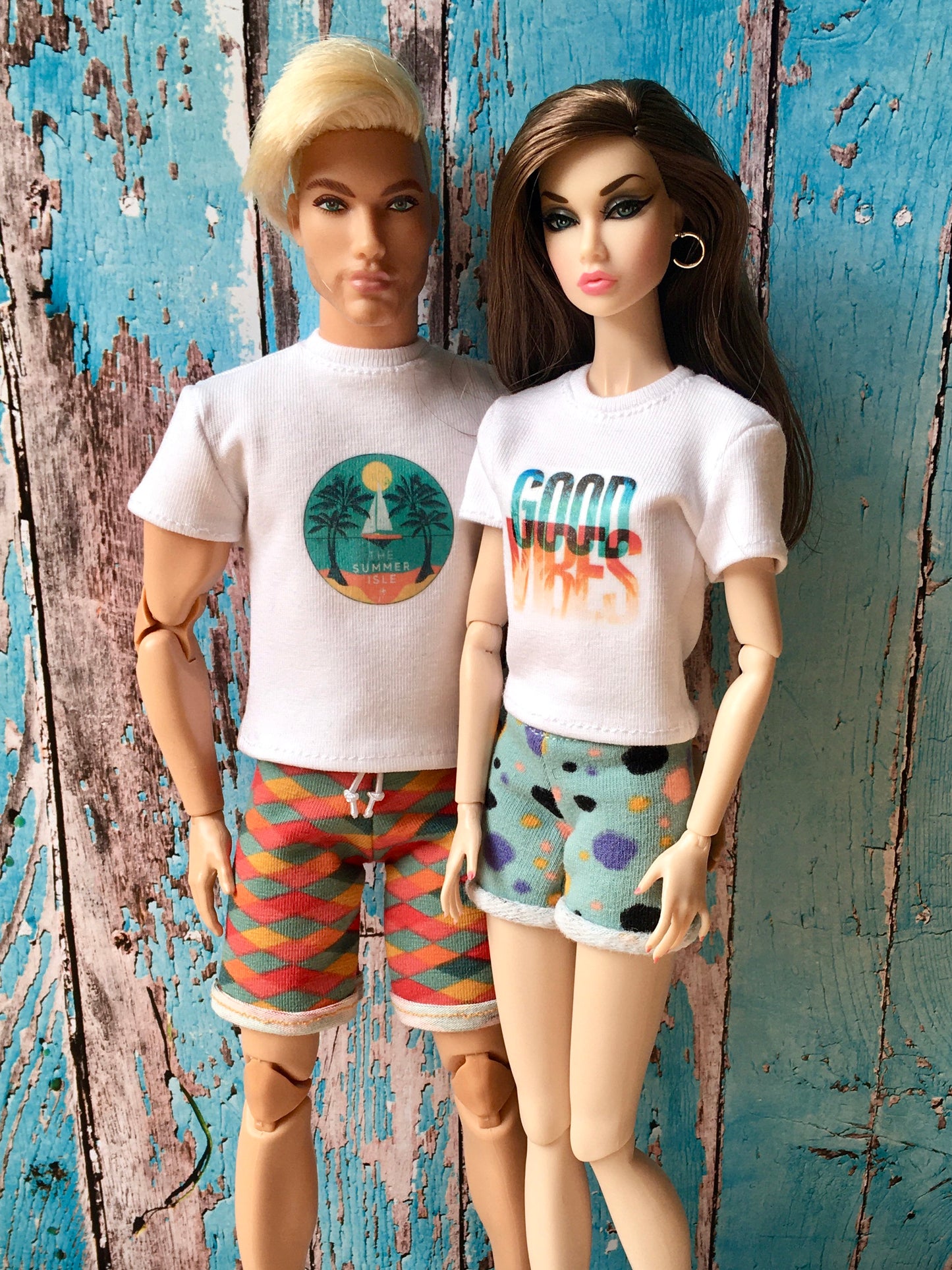 BQ-VITAL – T-Shirt with Summer Isle Print for 12" 1/6 Scale Ken Dolls