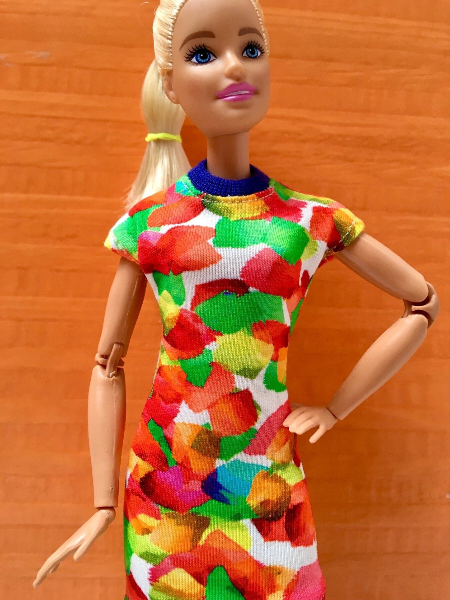 Vivid Colorful T-shirt Dress for Doll 1/6-scale, 11.5 Inch