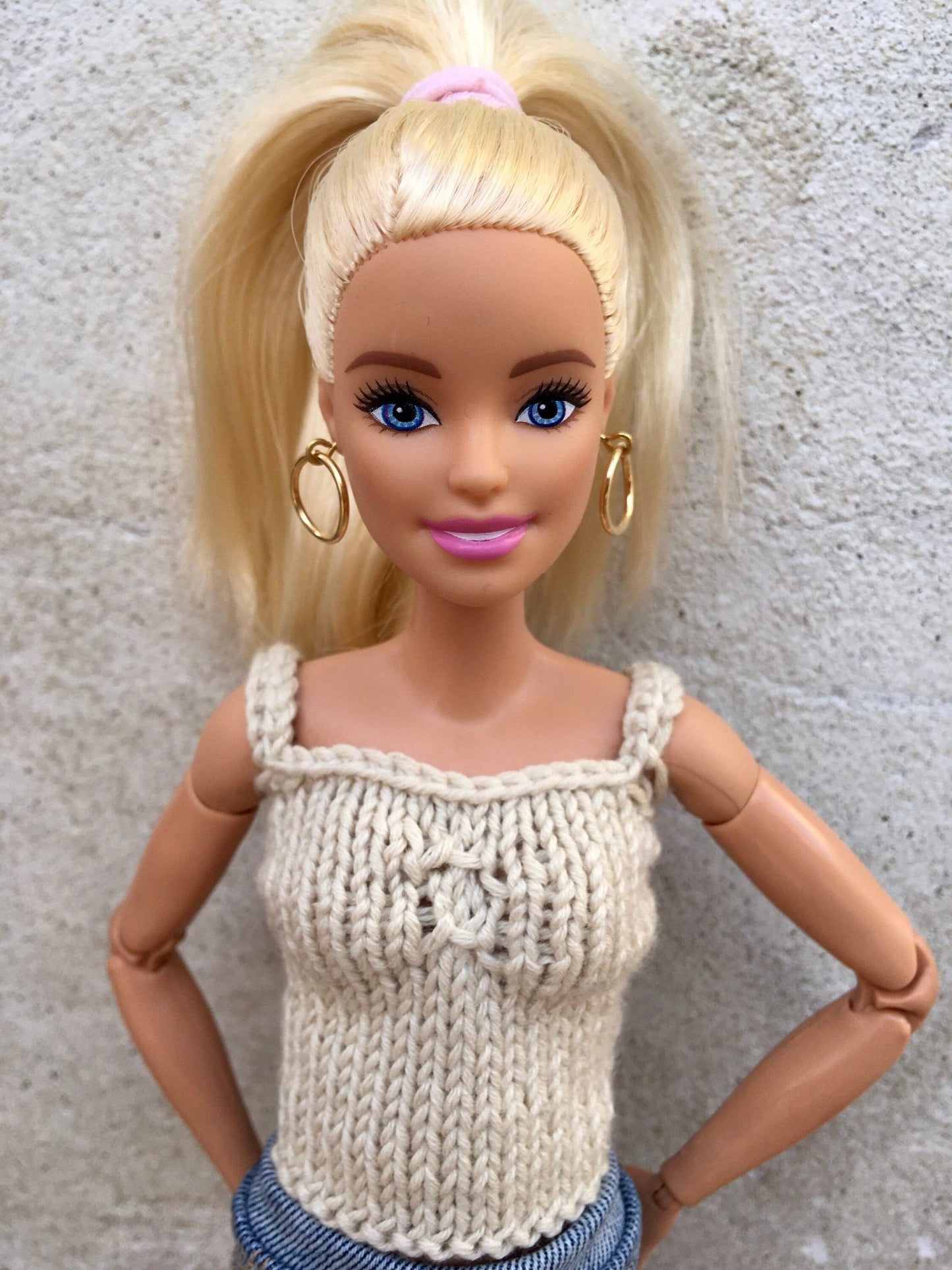 Hoop Gold Ring Earrings for Dolls 1/6-scale, 12"