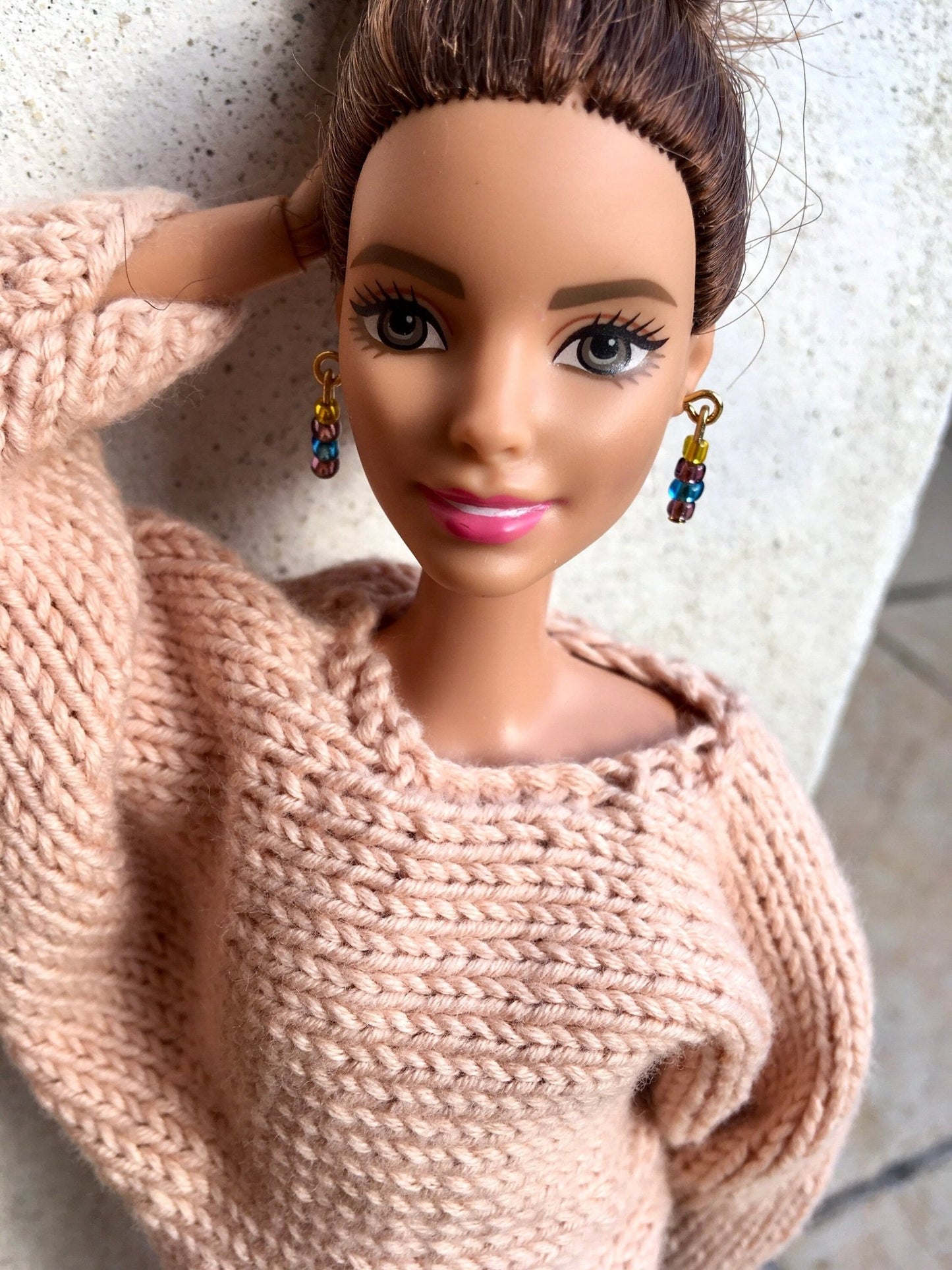 Seed Oasis Beads Earrings for Dolls 1/6-scale, 12"