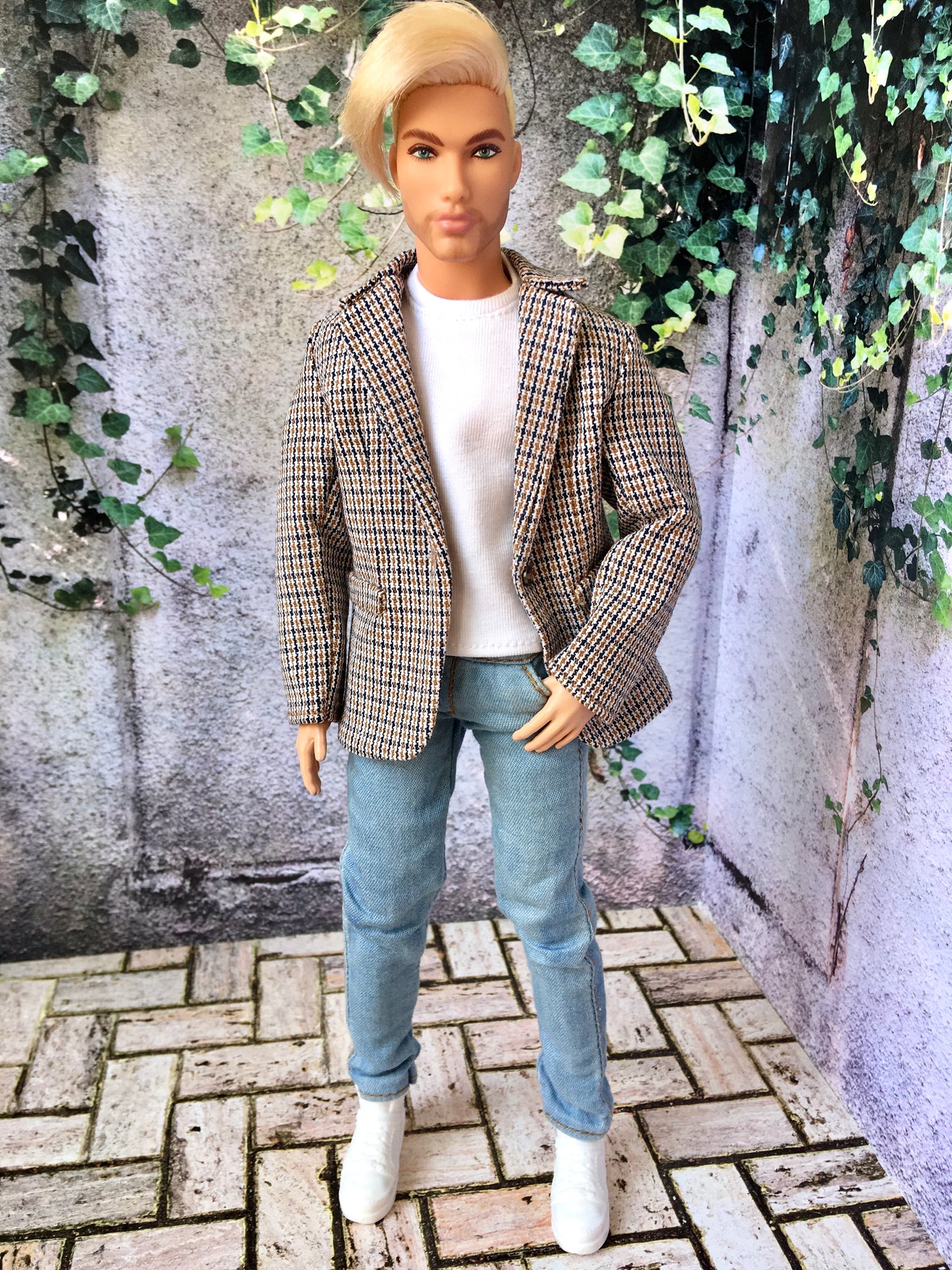 BQ‑SKY – Jean slim délavé pour poupées Ken 30 cm