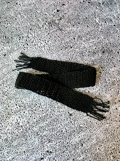 Black Crocheted Scarf for 1/6 Scale Dolls