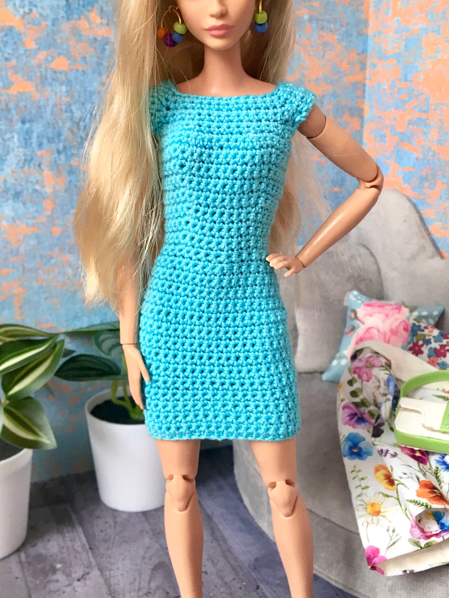 BQ-ALIRA – Crocheted Mini Dress for 11.5" 1/6 Scale Fashion Dolls