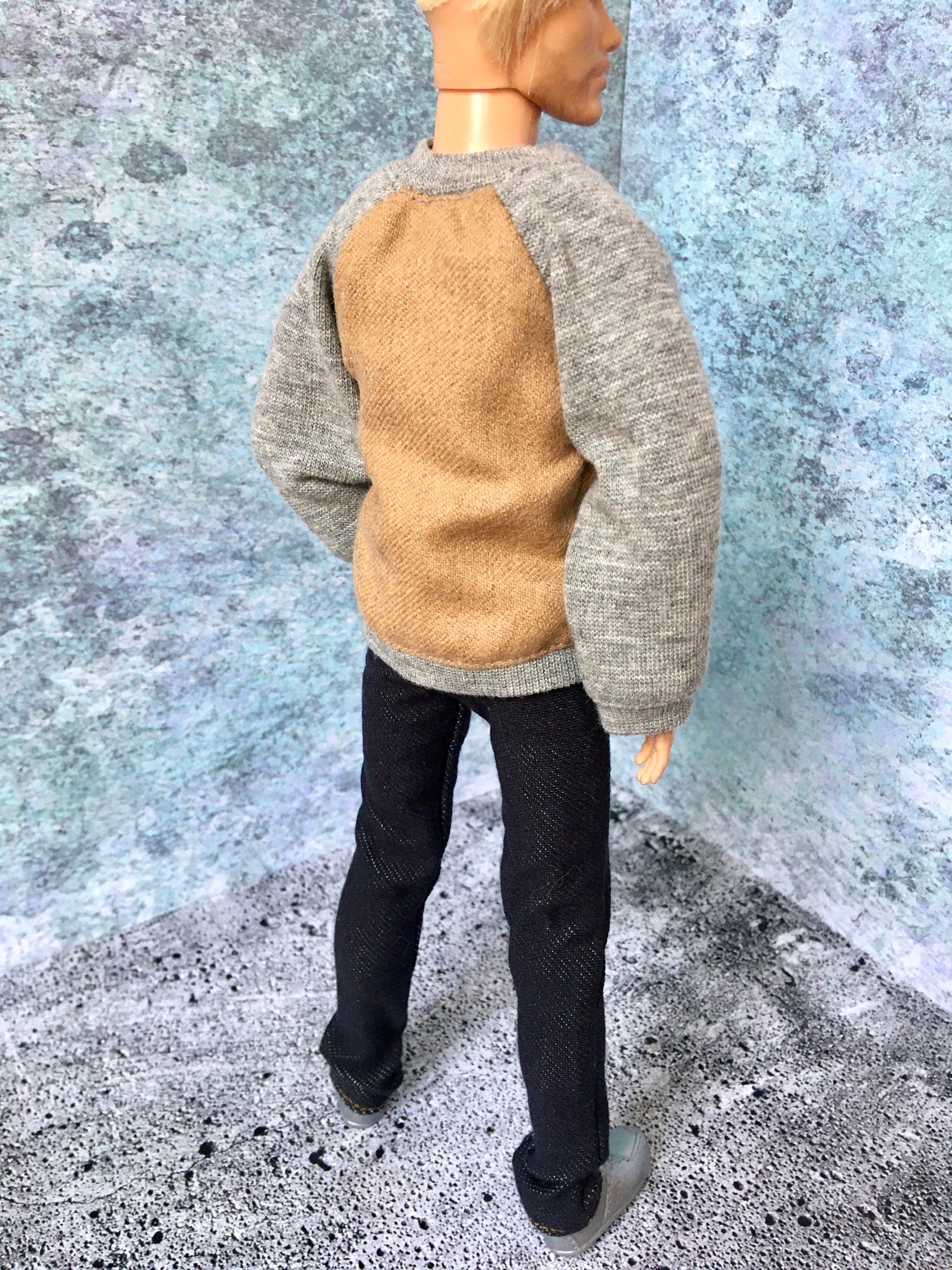 BQ-ALMER – Beige-Grey Bomber Jacket for 12" 1/6 Scale Ken Dolls