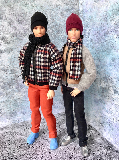 BQ-ALMER – Beige-Grey Bomber Jacket for 12" 1/6 Scale Ken Dolls