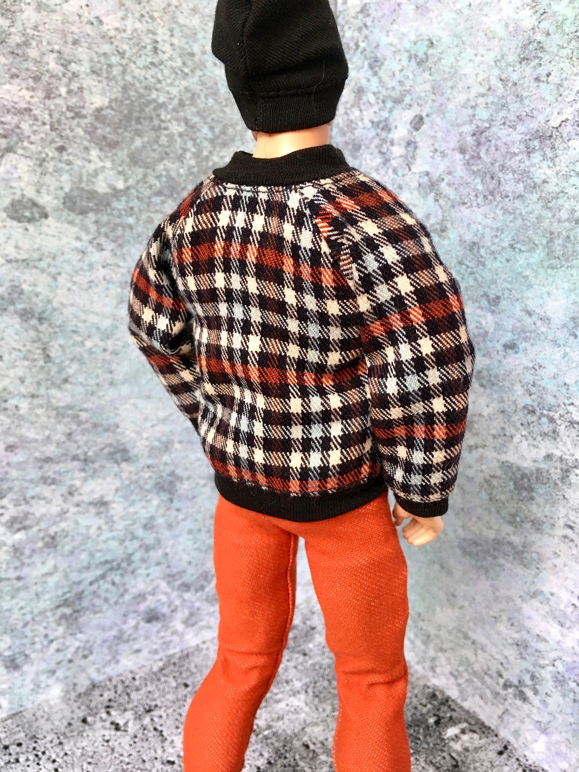 BQ-ARGYLE – Tartan-Plaid Bomber Jacket for 12" 1/6 Scale Ken Dolls