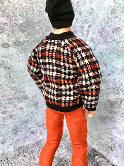 BQ-ARGYLE – Tartan-Plaid Bomber Jacket for 12" 1/6 Scale Ken Dolls