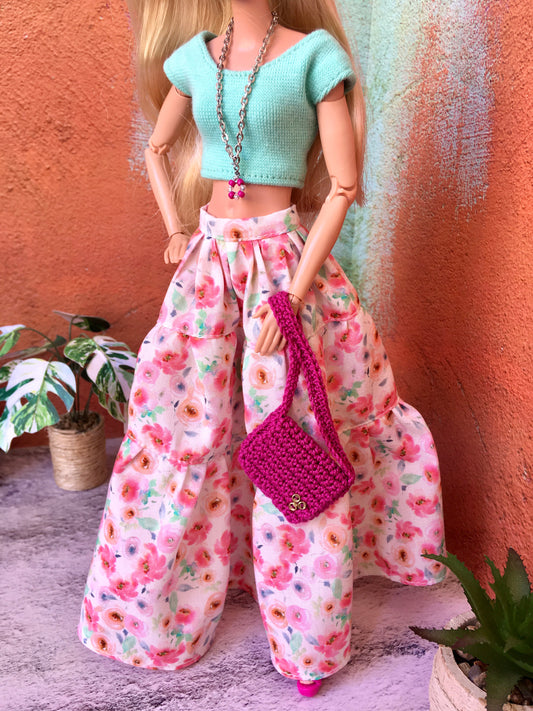 BQ-AVONE – Boho Floral Maxi Skirt for 11.5" 1/6 Scale Fashion Dolls