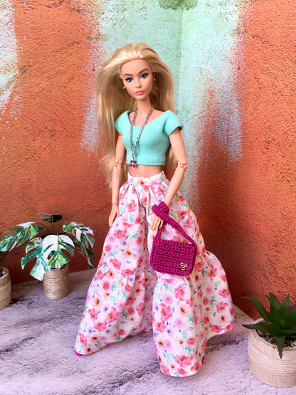 BQ-AVONE – Boho Floral Maxi Skirt for 11.5" 1/6 Scale Fashion Dolls