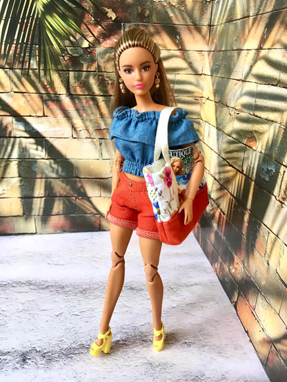 BQ-AYMI – Roll-up Stretch Denim Shorts for 11.5" 1/6 Scale Fashion Dolls - www.bouutique.com