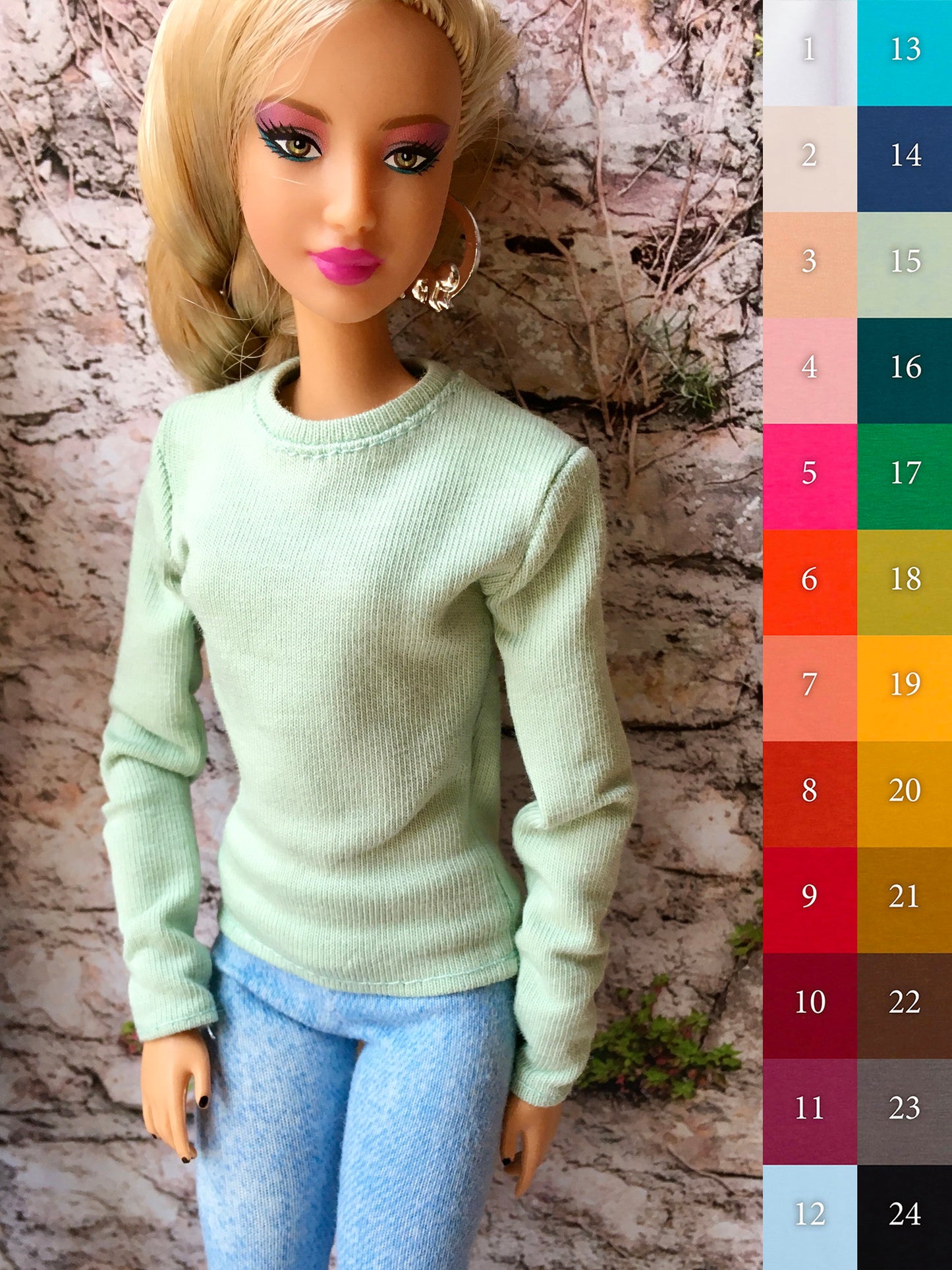 BQ-BASE – Crew Neck T-Shirt for 11.5" 1/6 Scale Fashion Dolls