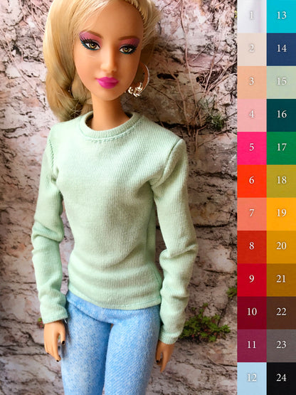BQ-BASE – Crew Neck T-Shirt for 11.5" 1/6 Scale Fashion Dolls