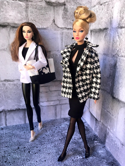 BQ-BLAIRE – Houndstooth Peacoat for 12" 1/6 Scale Fashion Dolls