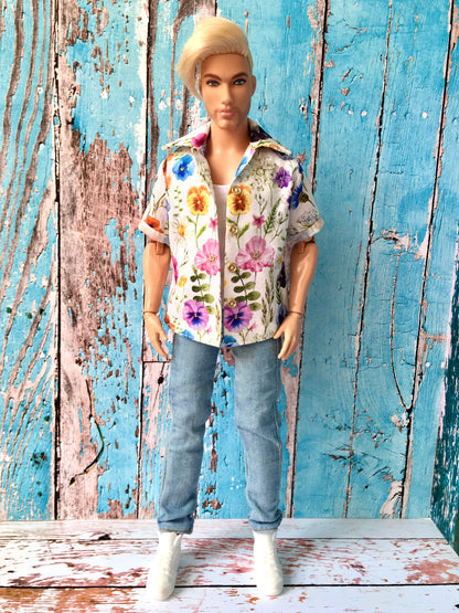 BQ‑CALAY – Summer Breeze Cotton Shirt for 12" Ken Dolls - www.bouutique.com