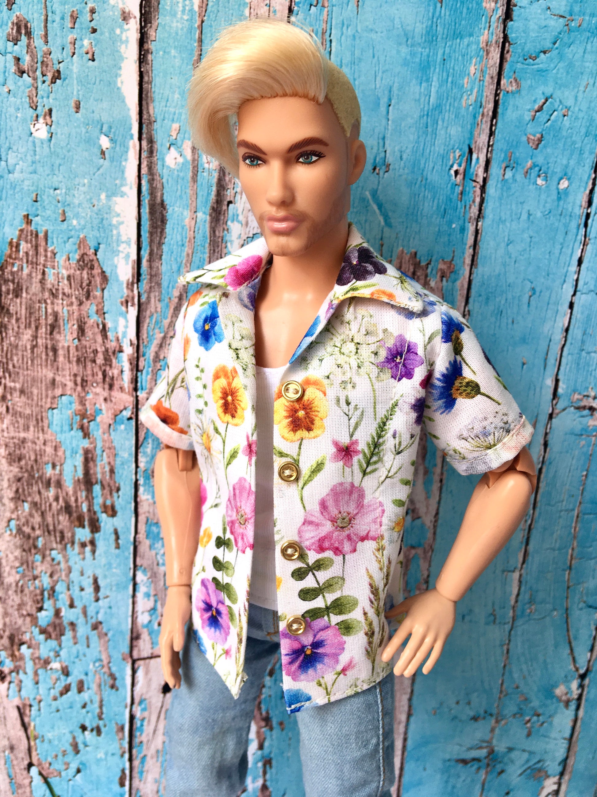 BQ‑CALAY – Summer Breeze Cotton Shirt for 12" Ken Dolls - www.bouutique.com