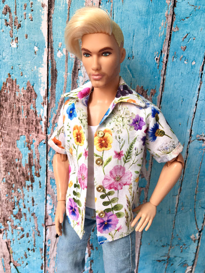 BQ‑CALAY – Summer Breeze Cotton Shirt for 12" Ken Dolls - www.bouutique.com
