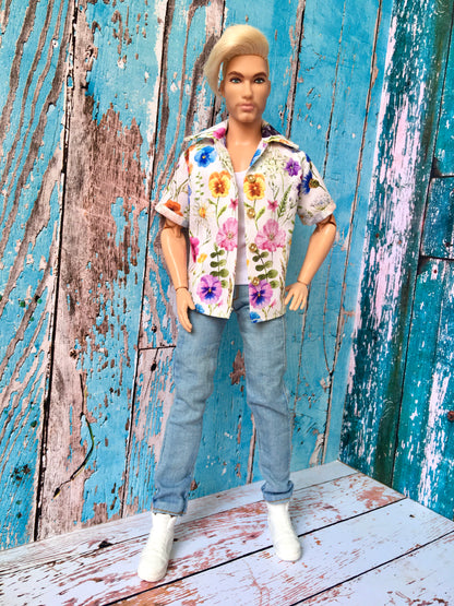 BQ‑CALAY – Summer Breeze Cotton Shirt for 12" Ken Dolls - www.bouutique.com
