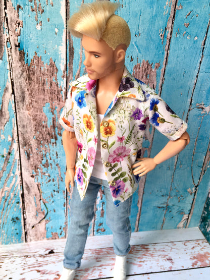 BQ‑CALAY – Summer Breeze Cotton Shirt for 12" Ken Dolls - www.bouutique.com