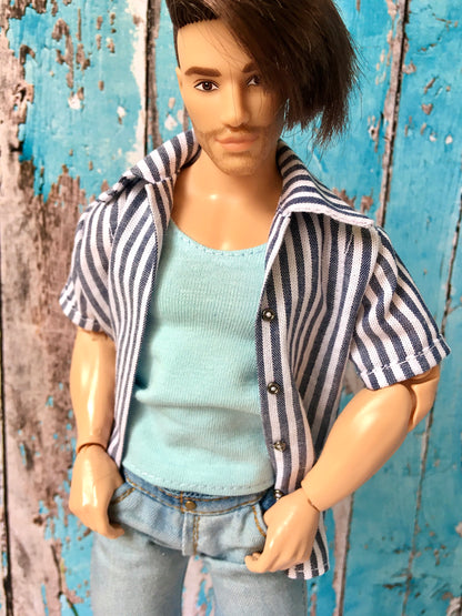 BQ‑CALAY – Summer Breeze Cotton Shirt for 12" Ken Dolls - www.bouutique.com