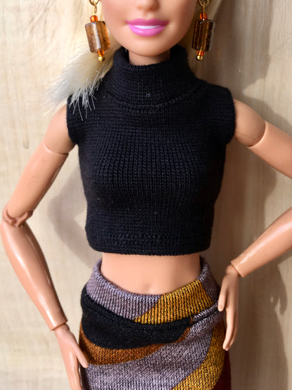 BQ-CHIC – Turtleneck Crop Top for 11.5" 1/6 Scale Fashion Dolls (Multiple Colors)
