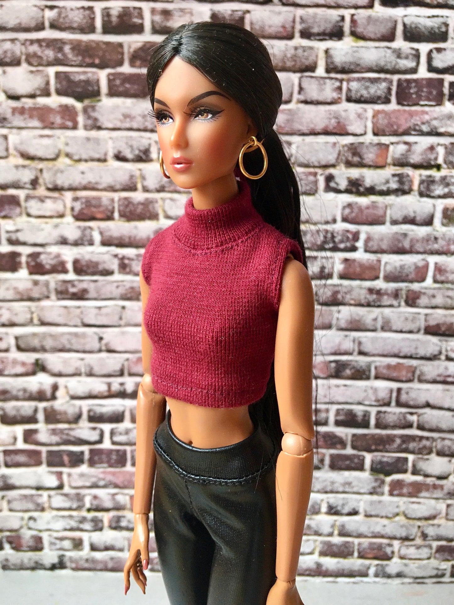 BQ-CHIC – Turtleneck Crop Top for 12.5" 1/6 Scale Fashion Dolls (Multiple Colors)