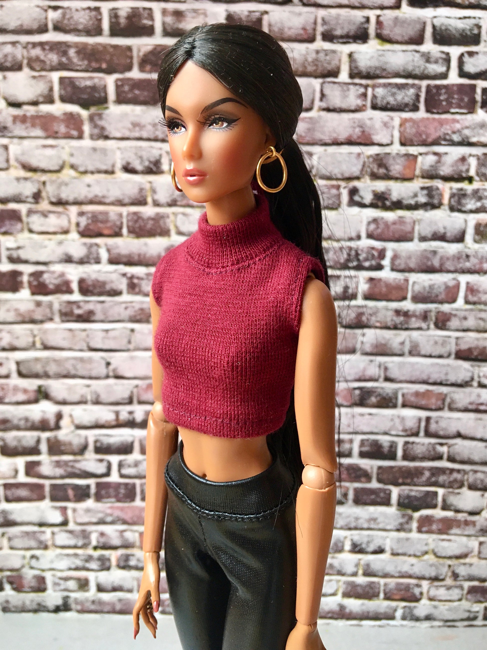 BQ-CHIC – Turtleneck Crop Top for 12.5" 1/6 Scale Fashion Dolls (Multiple Colors)