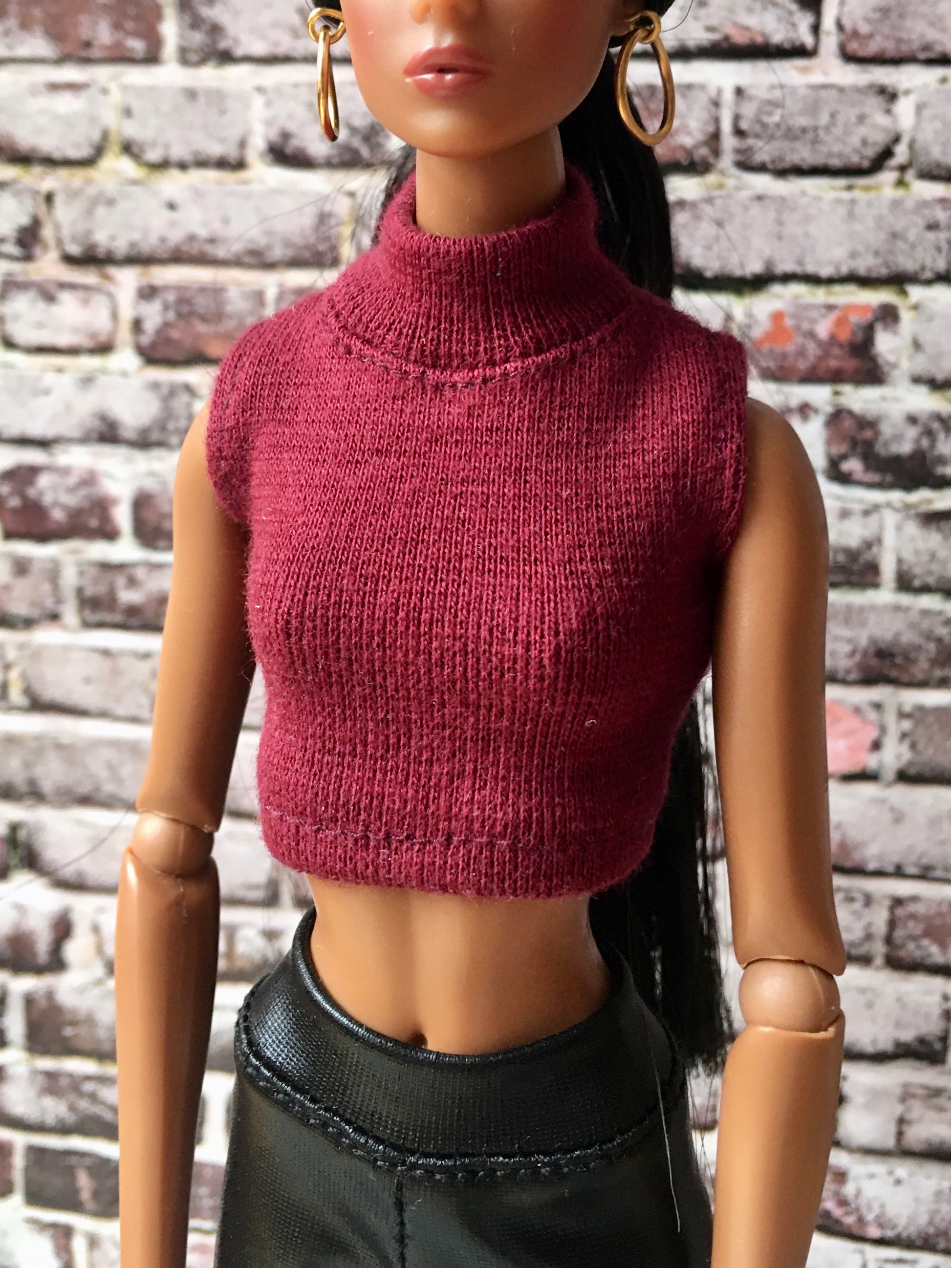 BQ-CHIC – Turtleneck Crop Top for 12.5" 1/6 Scale Fashion Dolls (Multiple Colors)