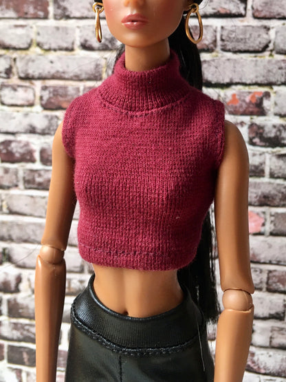 BQ-CHIC – Turtleneck Crop Top for 12.5" 1/6 Scale Fashion Dolls (Multiple Colors)