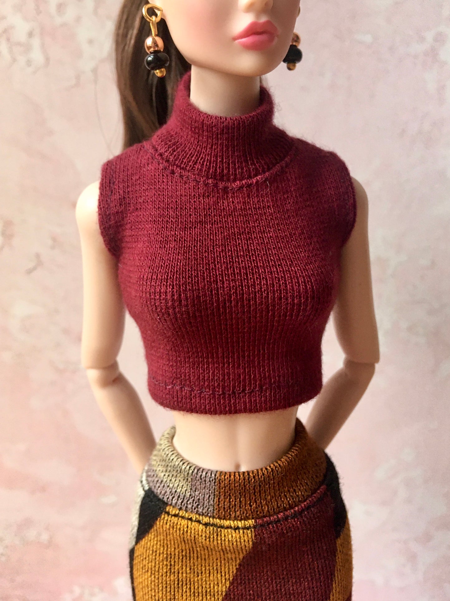 BQ-CHIC – Turtleneck Crop Top for 12" 1/6 Scale Fashion Dolls (Multiple Colors)