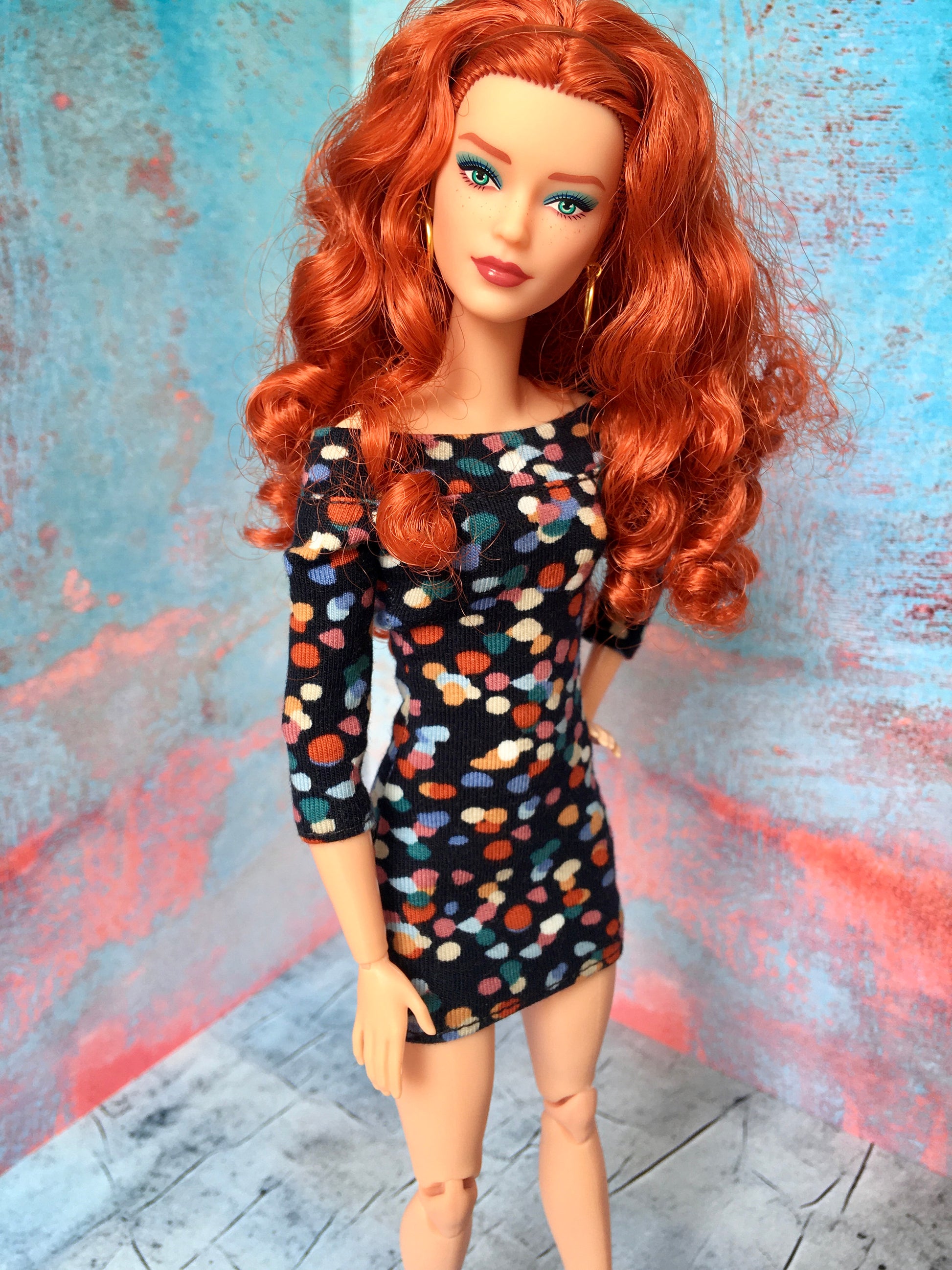BQ-CONFETTI – Mini Off-Shoulder Dress for 11.5" 1/6 Scale Fashion Dolls - www.bouutique.com