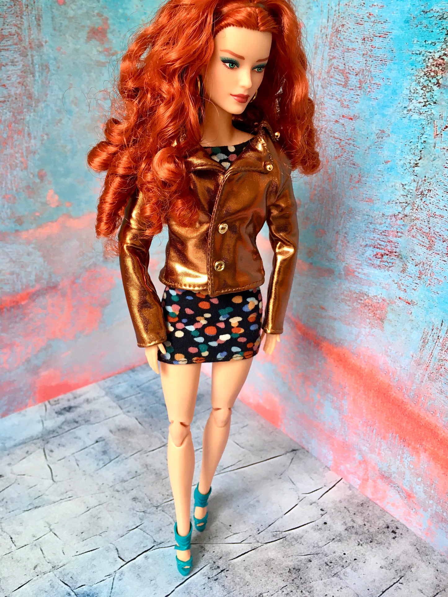 BQ-CONFETTI – Mini Off-Shoulder Dress for 11.5" 1/6 Scale Fashion Dolls - www.bouutique.com