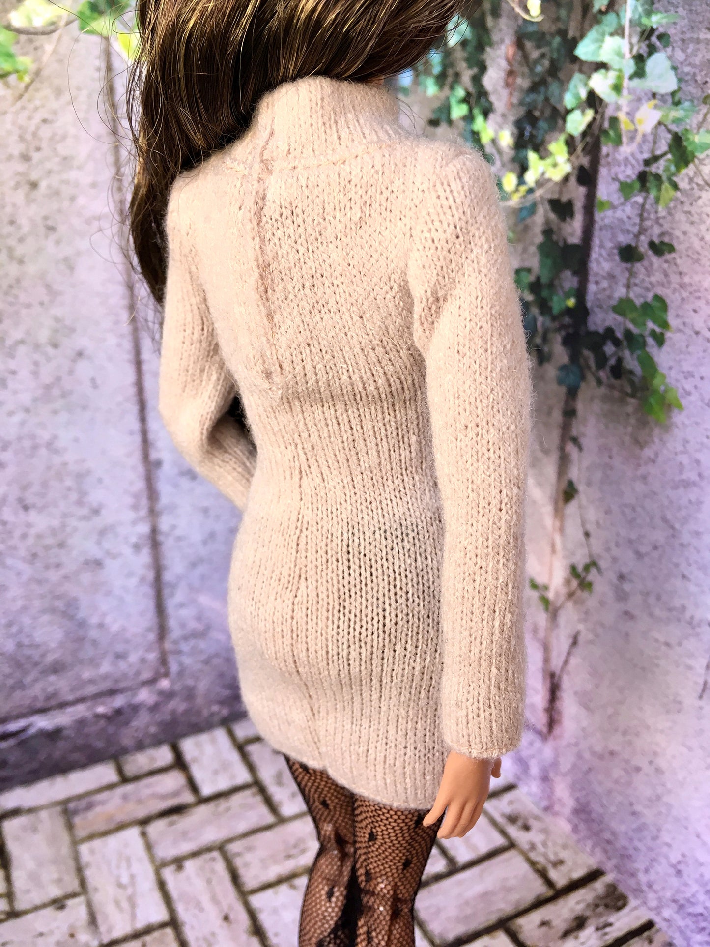 BQ-COZY – Cream Knit Turtleneck Dress for 11.5" 1/6 Scale Fashion Dolls