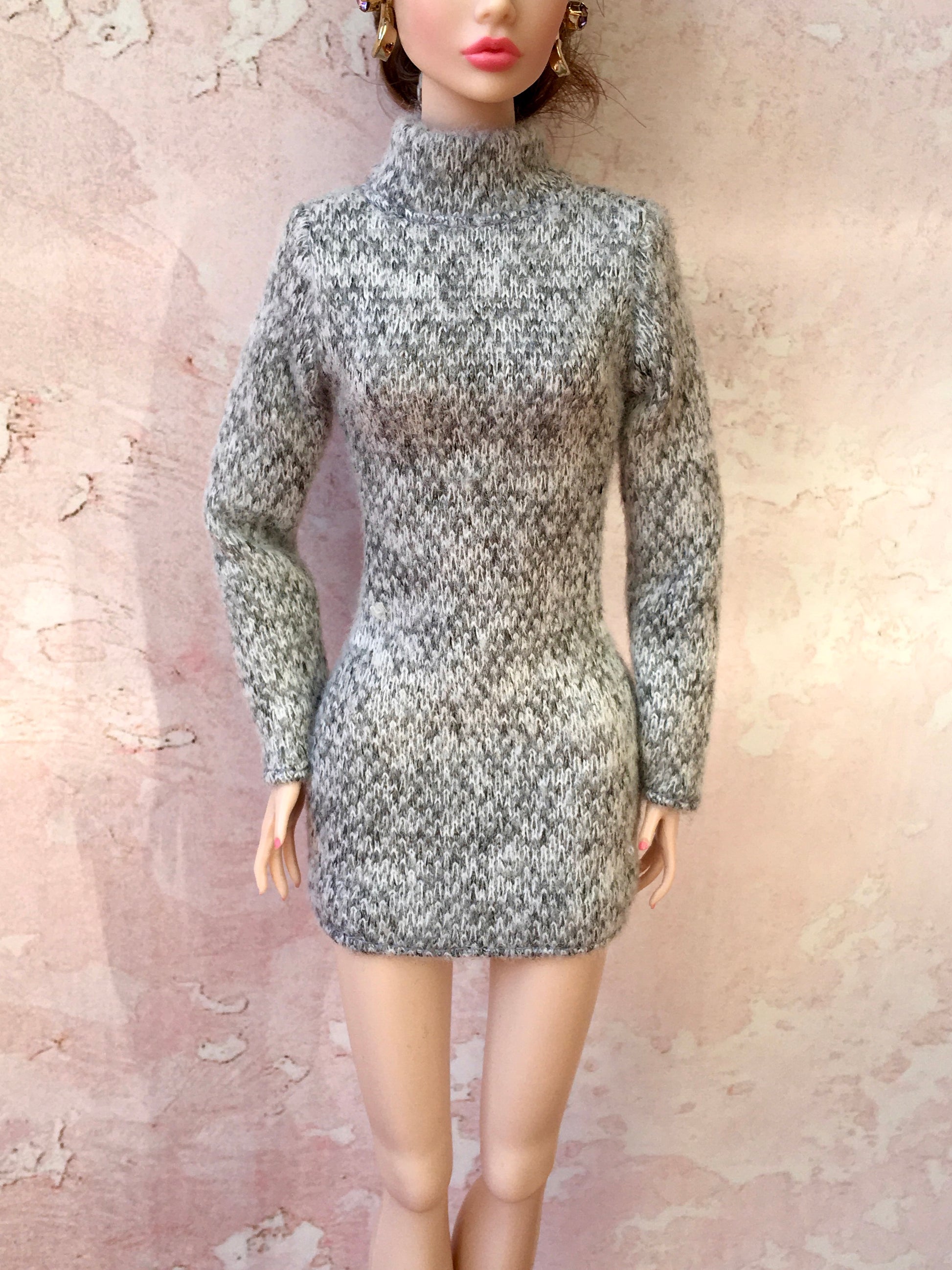 BQ-COZY – Knit Turtleneck Dress for 12" 1/6 Scale Fashion Dolls - www.bouutique.com