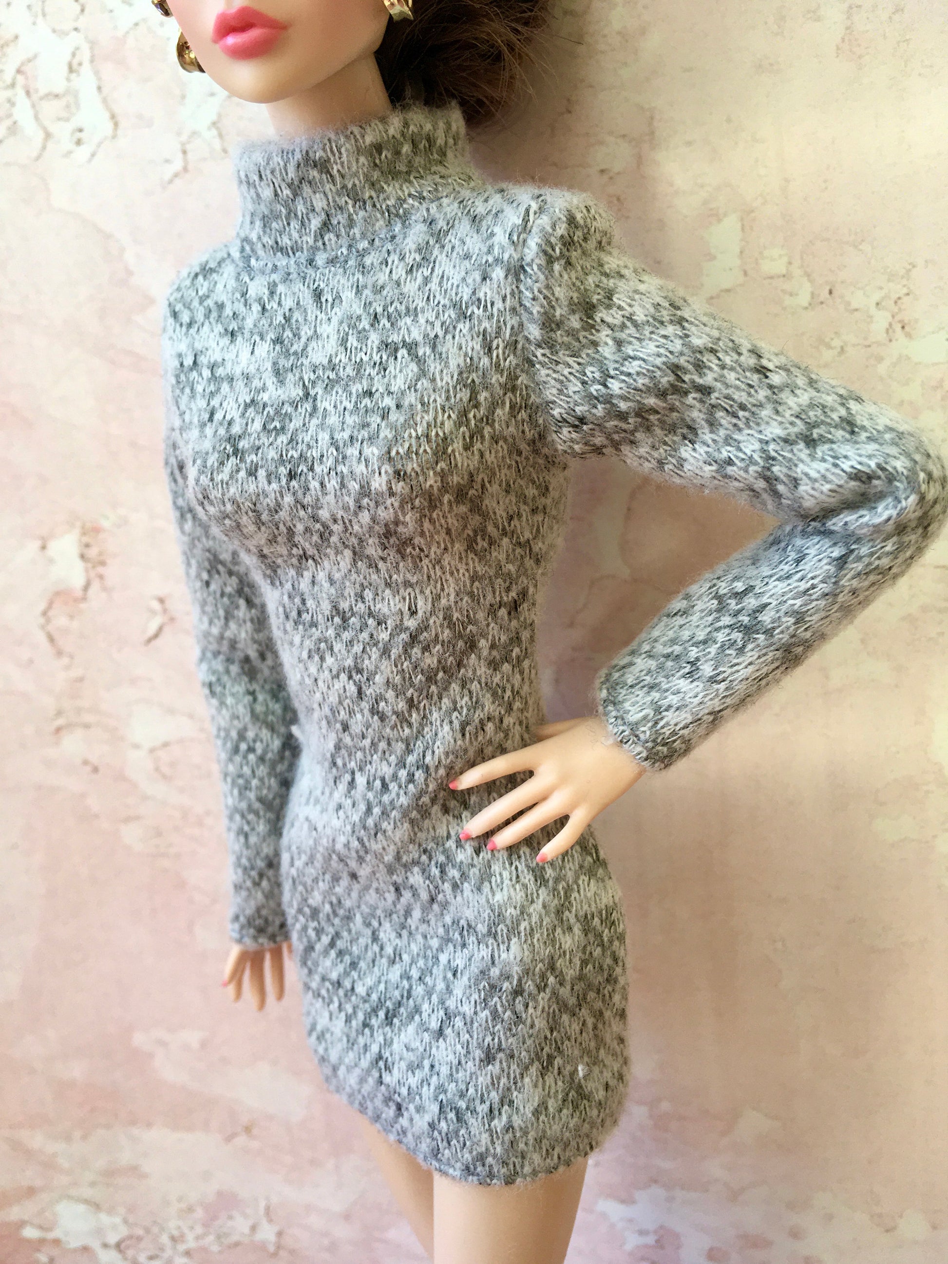 BQ-COZY – Knit Turtleneck Dress for 12" 1/6 Scale Fashion Dolls - www.bouutique.com