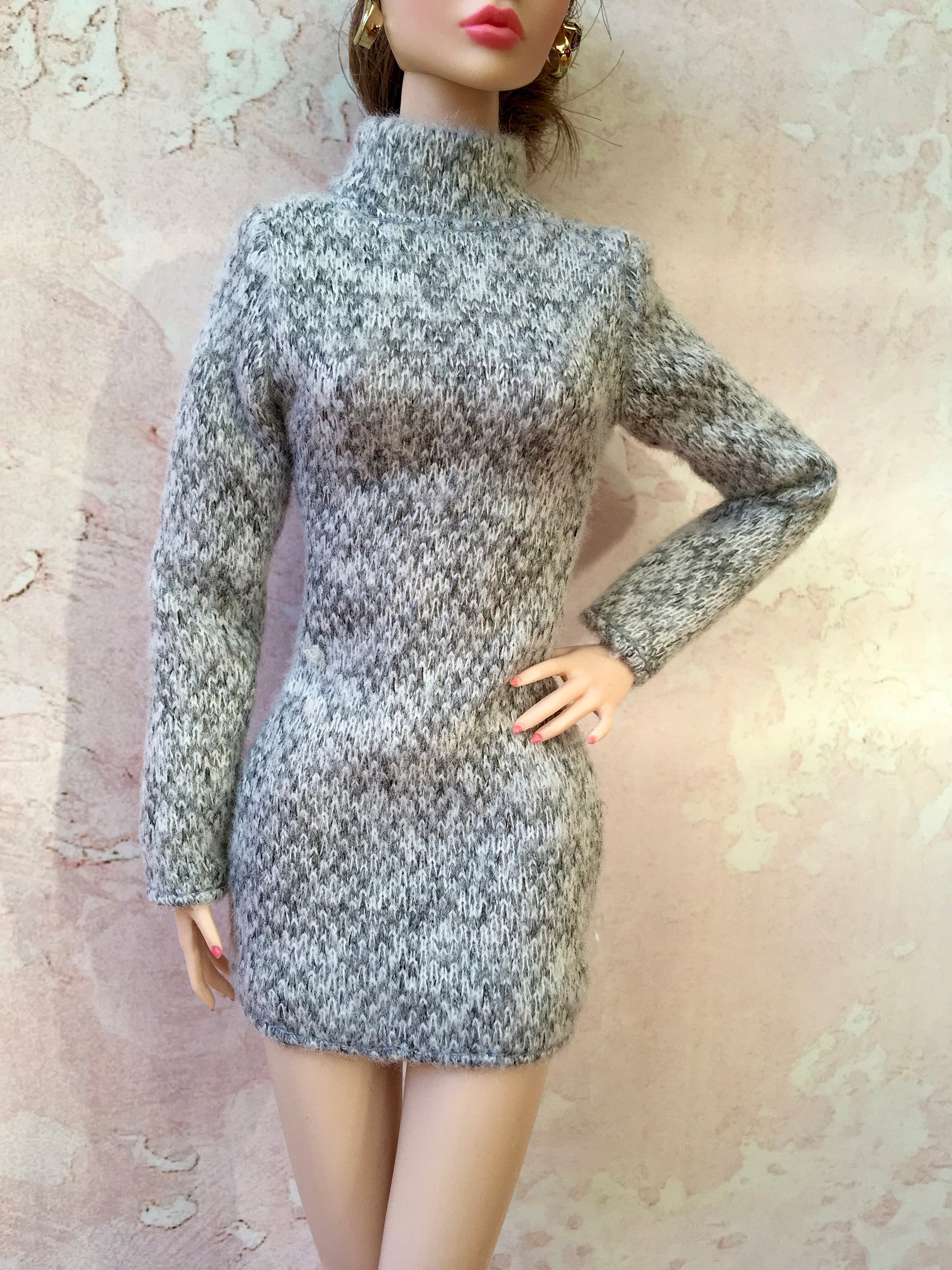 BQ-COZY – Knit Turtleneck Dress for 12" 1/6 Scale Fashion Dolls - www.bouutique.com
