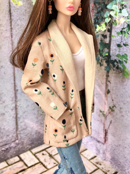 BQ‑DAISY – Blazer à fleurs pour poupées mannequins 30 cm