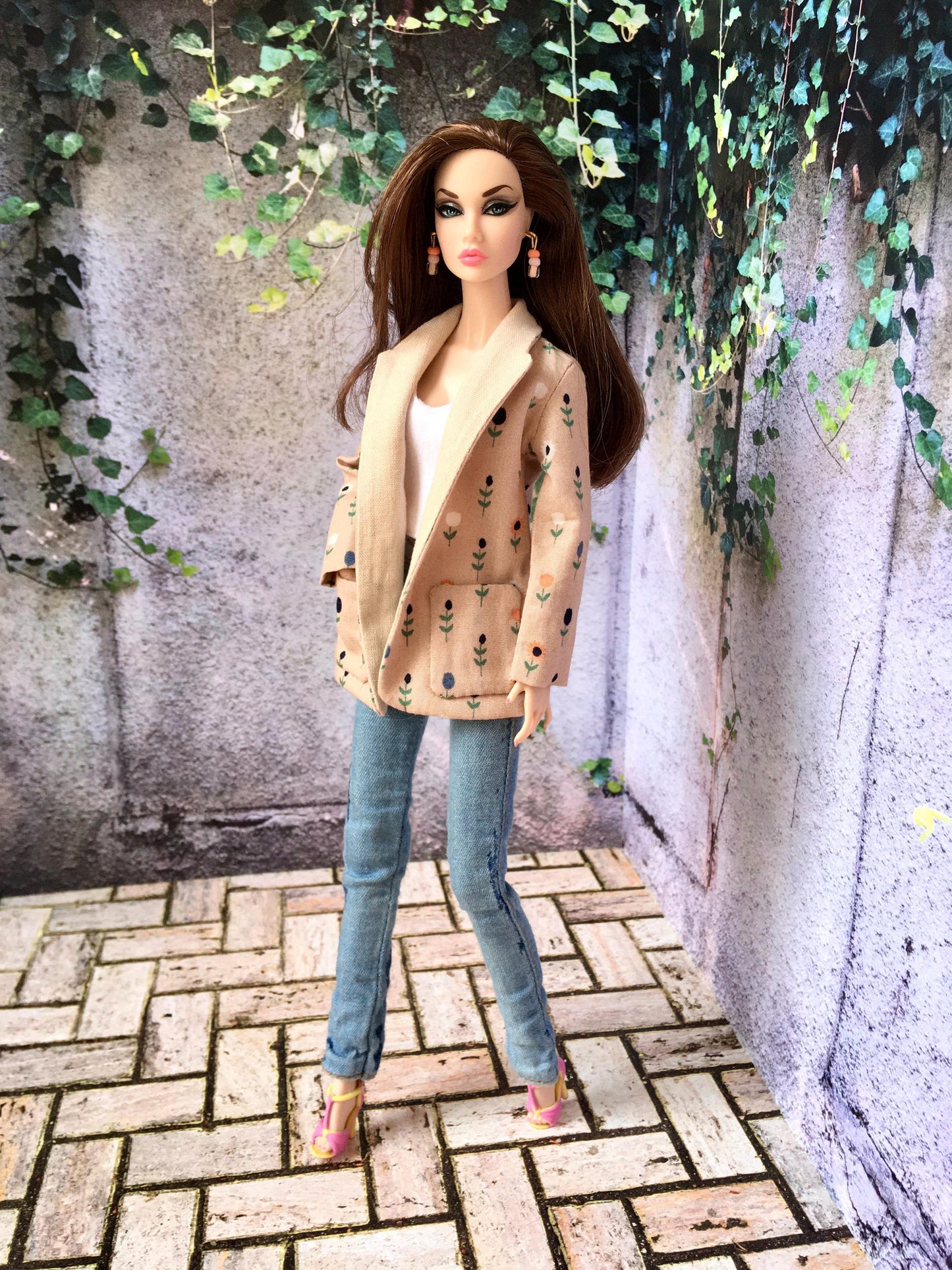 BQ‑DAISY – Blazer à fleurs pour poupées mannequins 30 cm