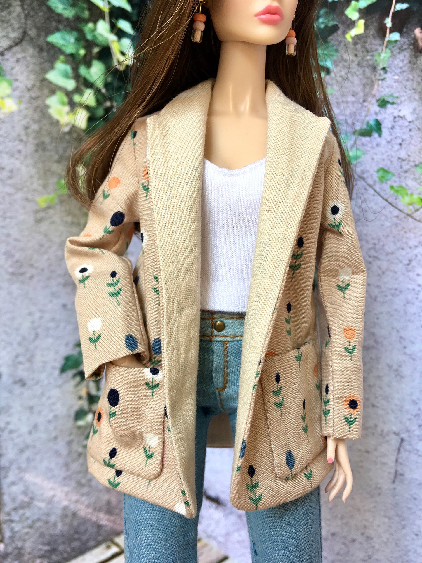 BQ‑DAISY – Blazer à fleurs pour poupées mannequins 30 cm