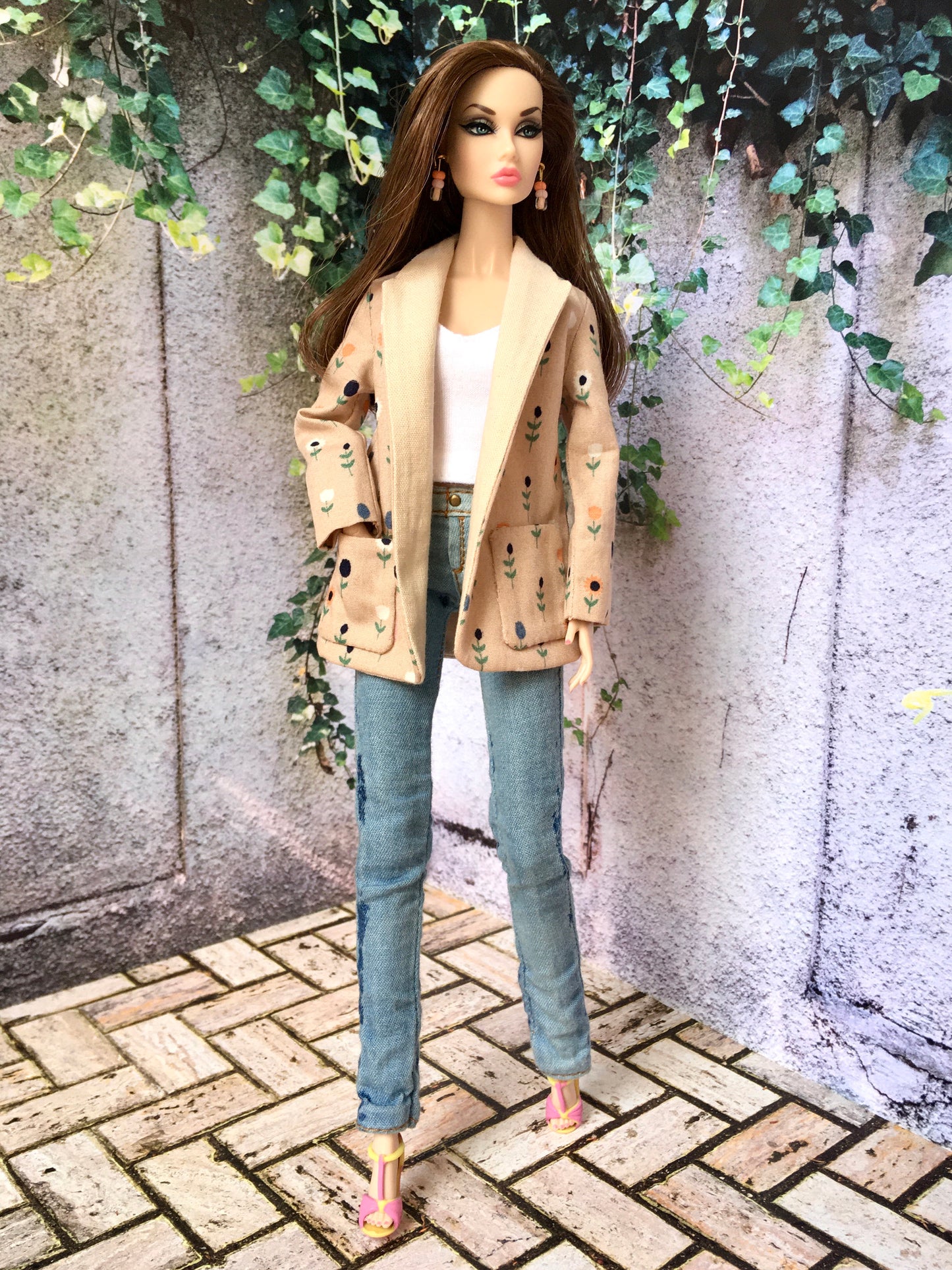 BQ‑DAISY – Blazer à fleurs pour poupées mannequins 30 cm