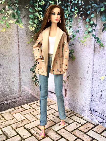 BQ‑DAISY – Blazer à fleurs pour poupées mannequins 30 cm