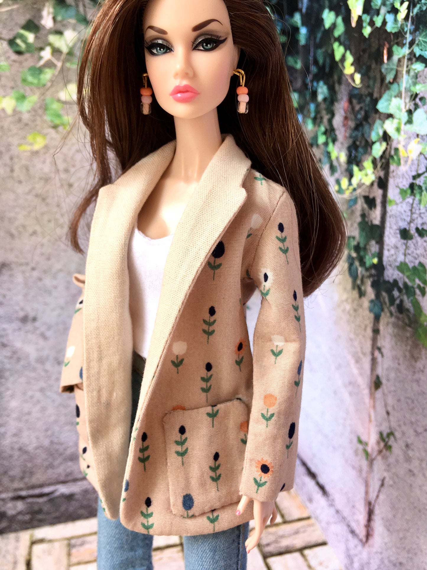 BQ‑DAISY – Blazer à fleurs pour poupées mannequins 30 cm