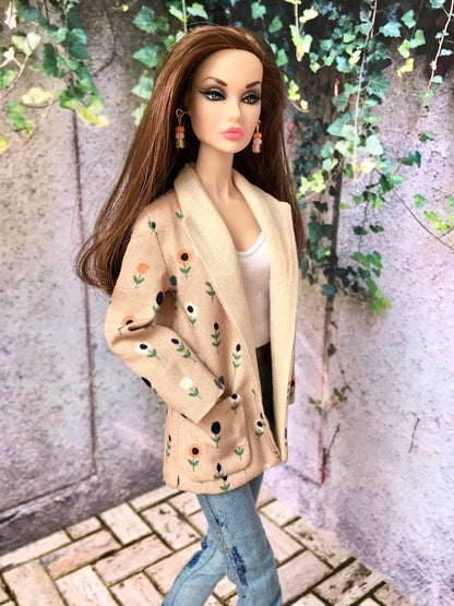 BQ‑DAISY – Blazer à fleurs pour poupées mannequins 30 cm